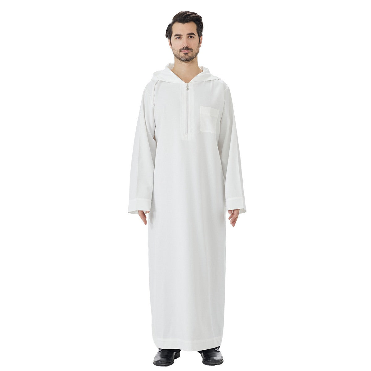 Arabic Mens Djellaba Jubba Hoodie Thobe - Islamic Emirati Muslim Thawb - #26T848