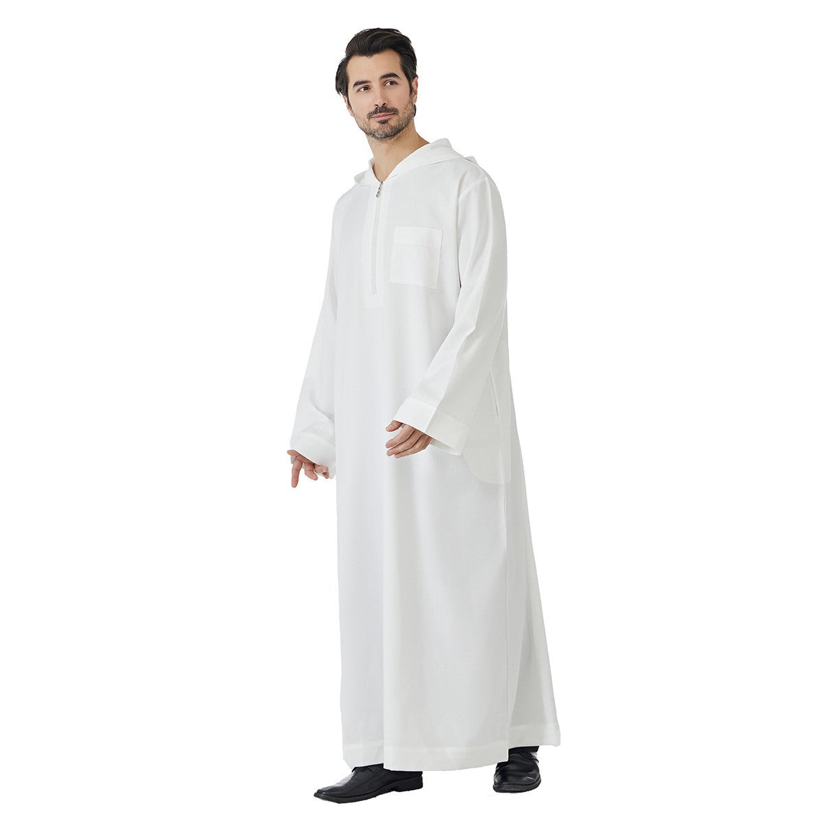 Arabic Mens Djellaba Jubba Hoodie Thobe - Islamic Emirati Muslim Thawb - #26T848