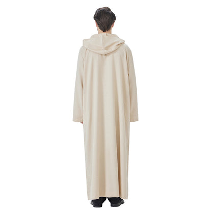 Arabic Mens Djellaba Jubba Hoodie Thobe - Islamic Emirati Muslim Thawb - #26T848