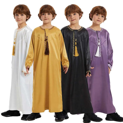 Tassel Muslim Child Arab Boy Thobe Thawb Clothing
