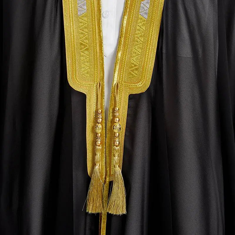 Tassel Embroidery Islamic Muslim Arab Men Bisht Abaya Sheikh Thobe