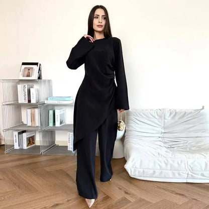 Daily Wear Muslim Women 2 Pieces Set Tops And Pants Suit Set #251105