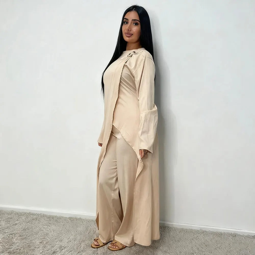 Muslim Women Daily Wear 2 Pieces Set Tops And Pants Suit Set #251103