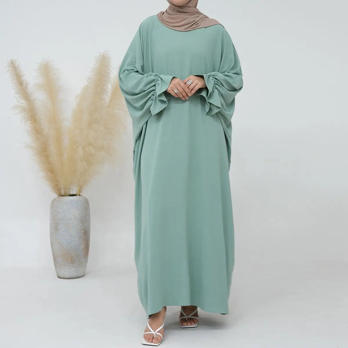 ladies abaya dress Abaya Women Chiffon Hooded Kaftan Long Dress Set Muslim Burqa Evening Party Gown