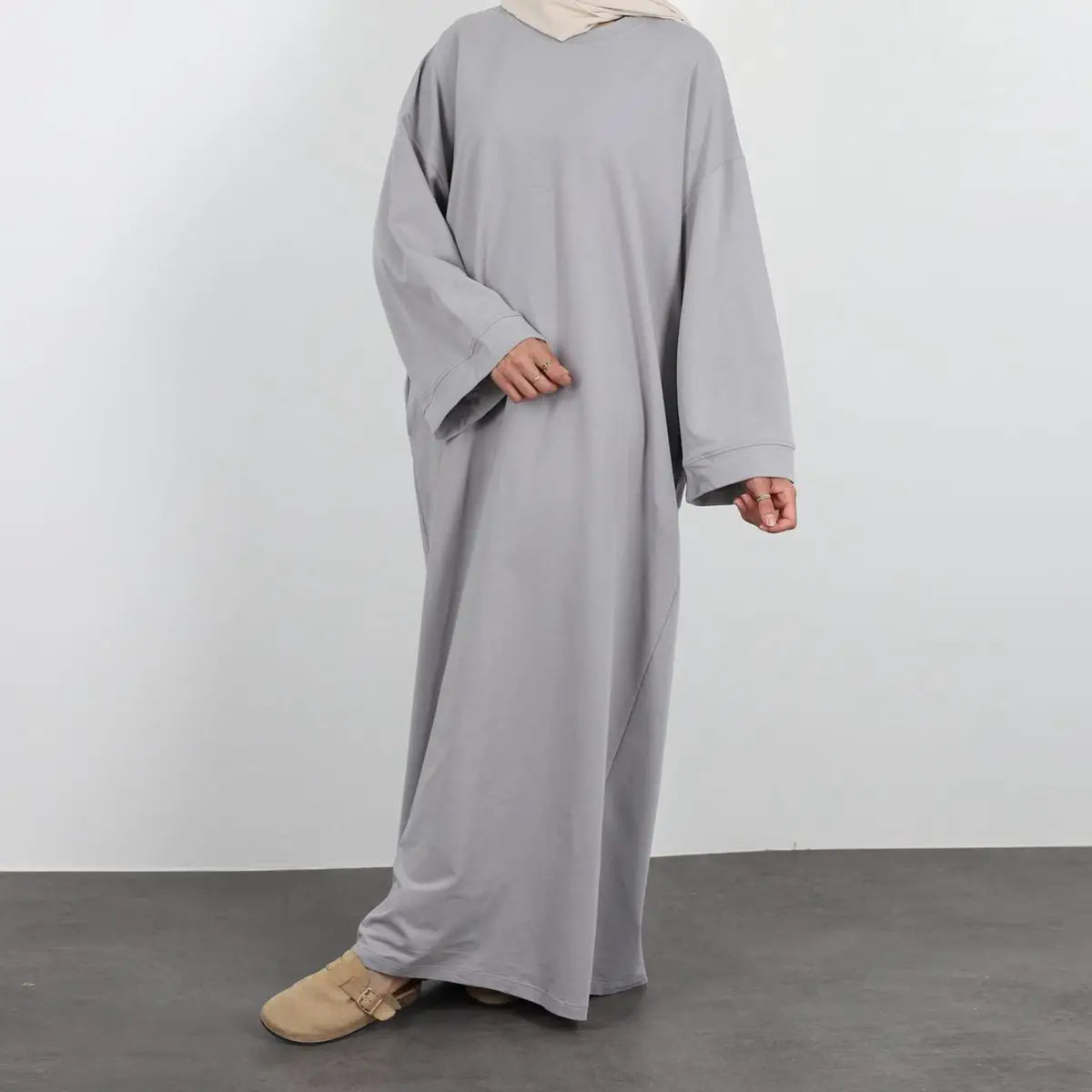 Solid Color Plain Abaya Dress