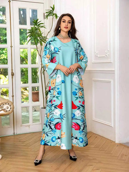 Eid Dress Arab Printed Kaftan Caftan Abaya Dress