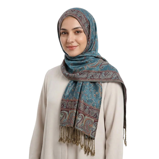 Muslim Women Embroidery Tassel Hijab Scarf #26VS737