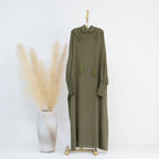 Hooded Abaya Prayer Dress Cotton Blend Jilbab Halal Clothing