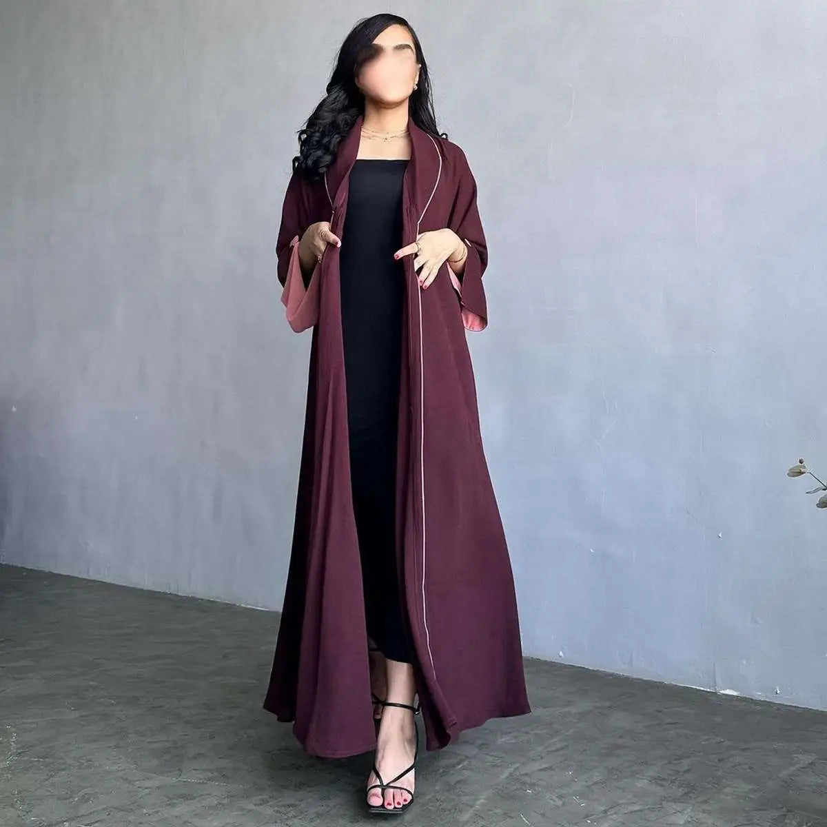 Muslim Women Fashion Cardigan Open Abaya Dress