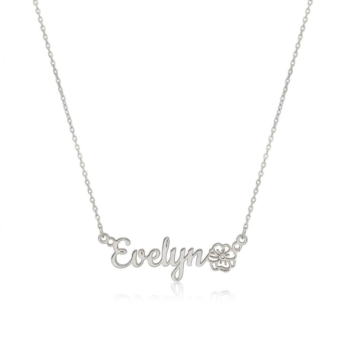 Personalized Name Necklace with Birth Flower Bouquet #3