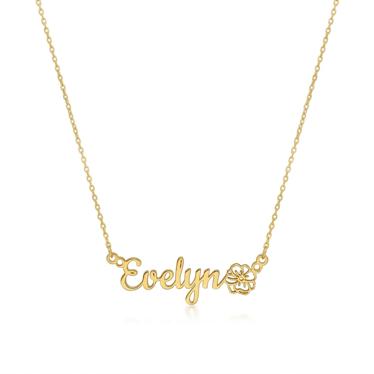 Personalized Name Necklace with Birth Flower Bouquet #3