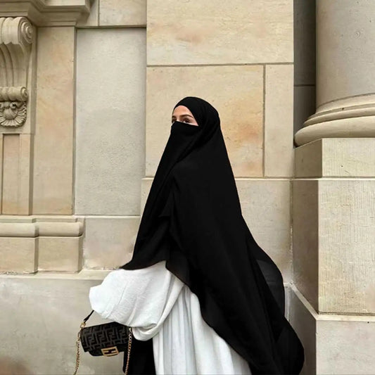 Long Niqab With Khimar Hijab For Muslim Women