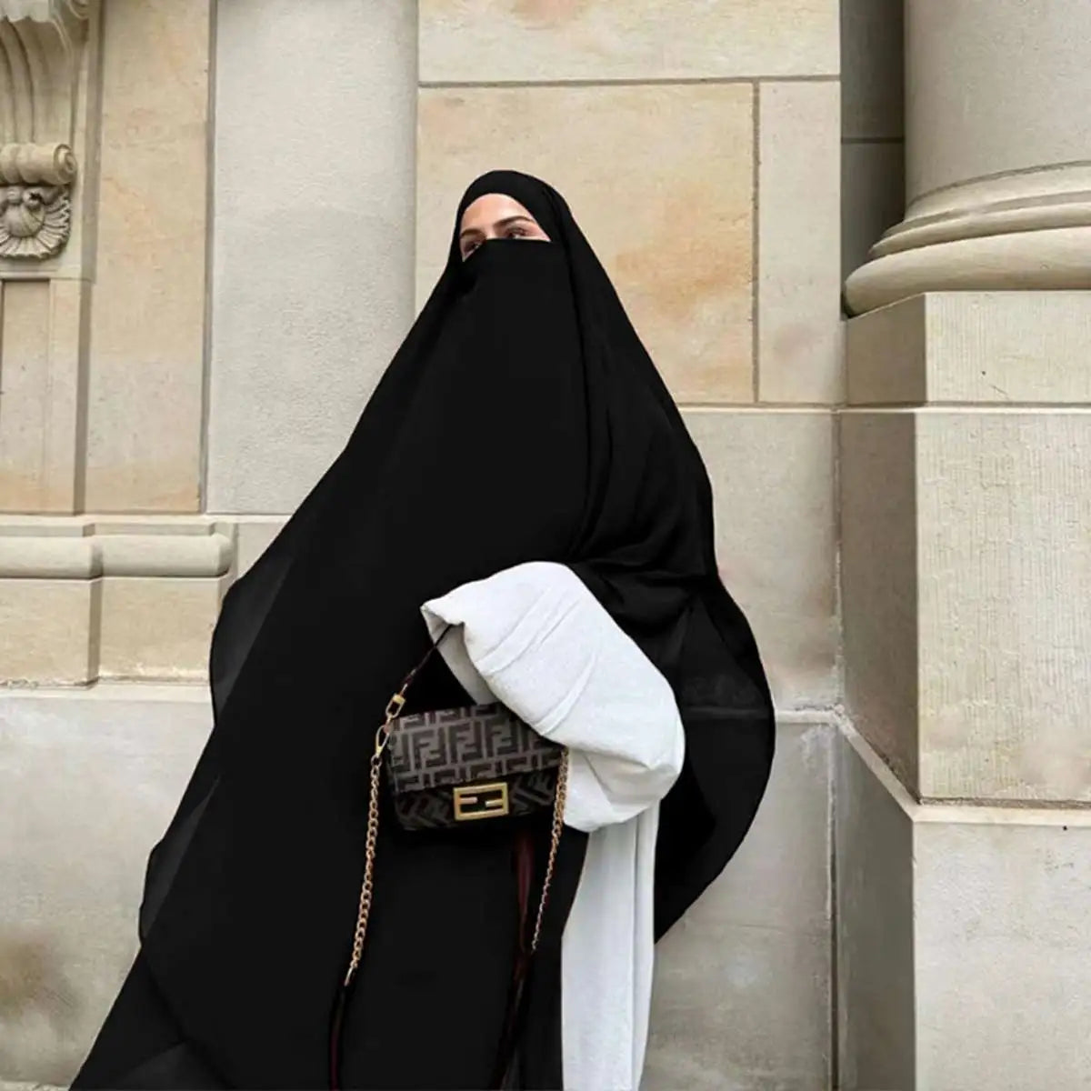 Long Niqab With Khimar Hijab For Muslim Women Nikah And Prayer