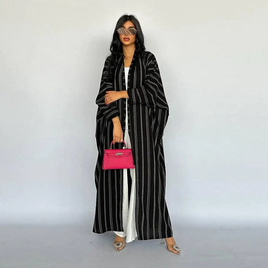 Printed Cotton Cardigan Open Abaya Dress