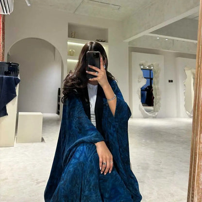 Tie-dye Cadigan Open Abaya Dress