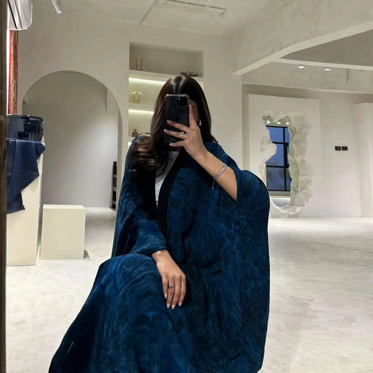 Tie-dye Cadigan Open Abaya Dress