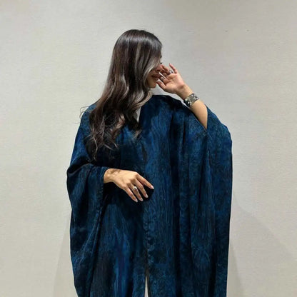 Tie-dye Cadigan Open Abaya Dress