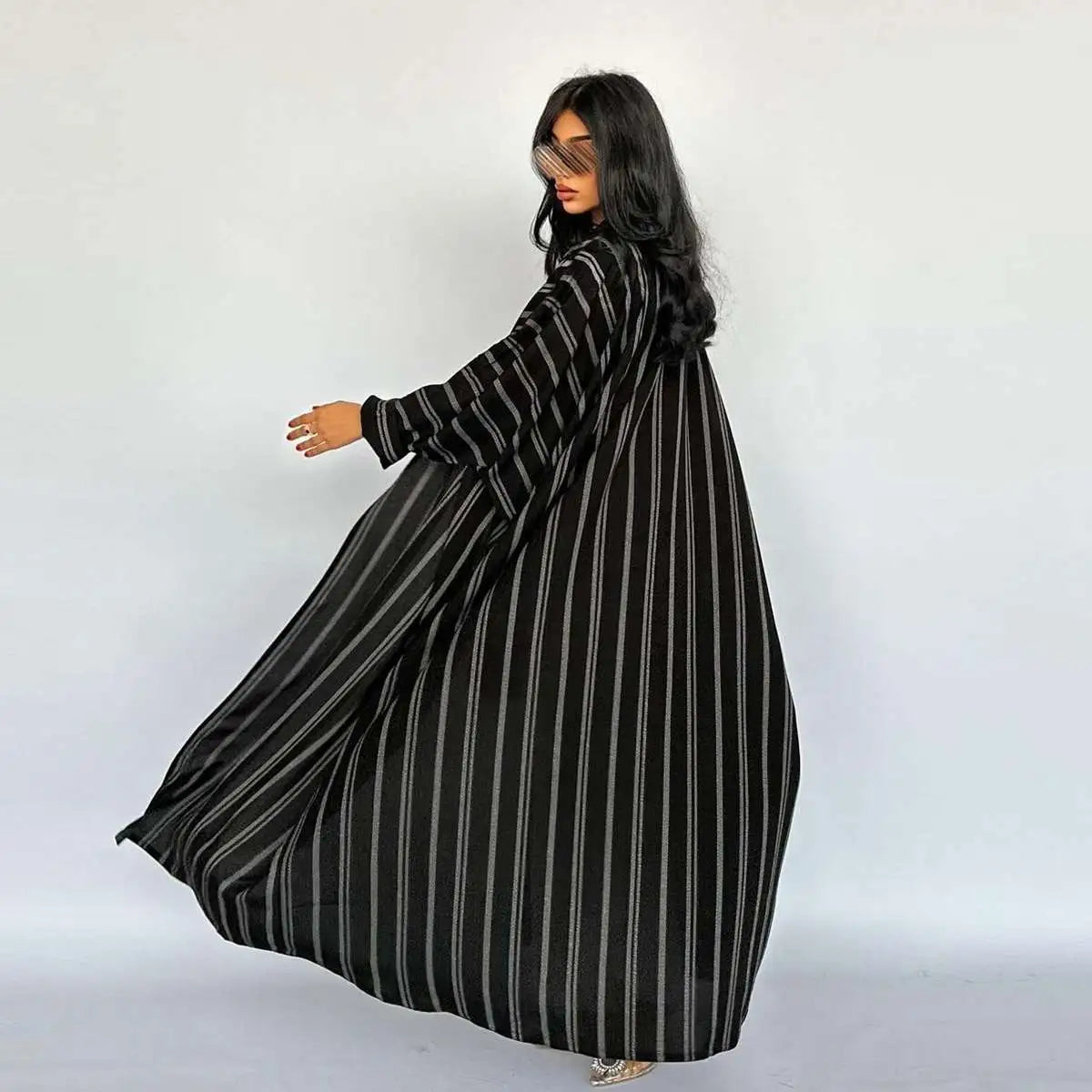 Printed Cotton Cardigan Open Abaya Dress