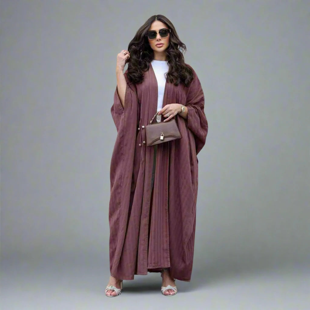 Muslim Women Free Size Cardigan Open Abaya Dress