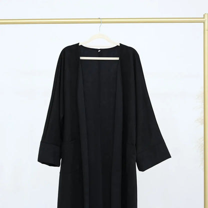 Winter Fall Velvet Cardigan Open Abaya Coat