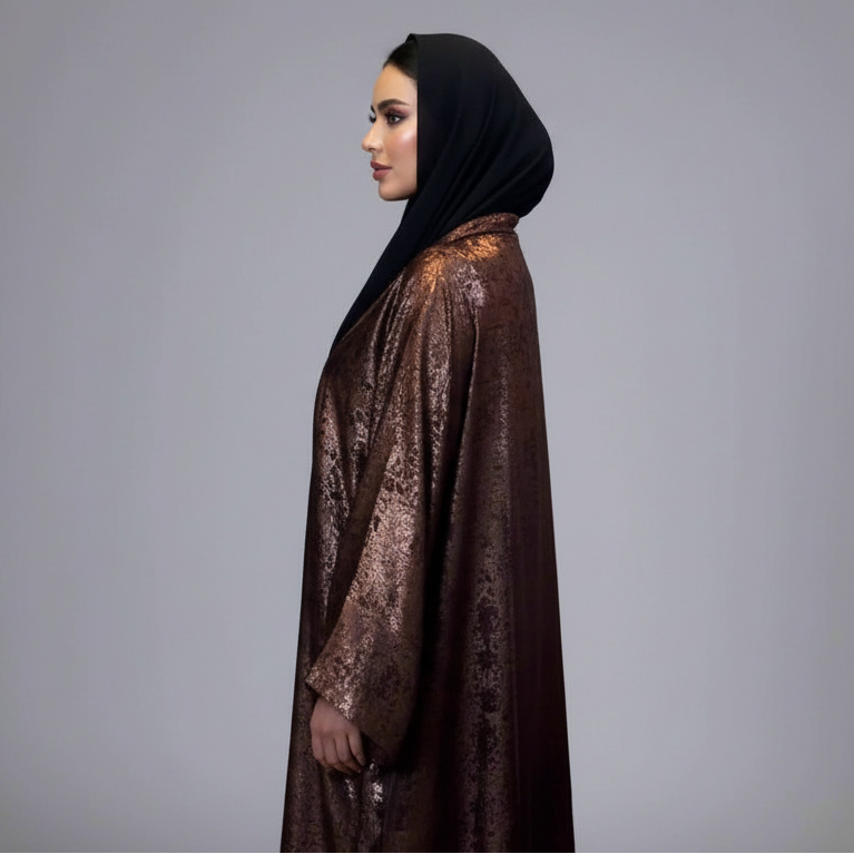 Muslim Women Bronzing Cardigan Open Abaya Dress