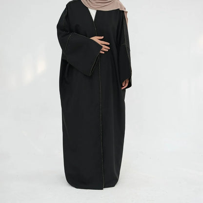 Beads Cardigan Open Abaya Dress #24849