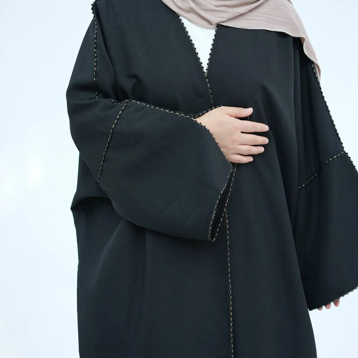 Beads Cardigan Open Abaya Dress #24849