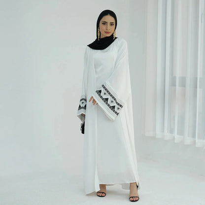 Embroidery Cardigan Open Abaya Dress #25844