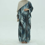 Middle East Arab Printed Cardigan Open Abaya Dress #25984