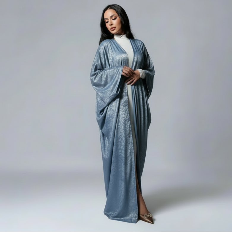 Muslim Women Bronzing Cardigan Open Abaya Dress