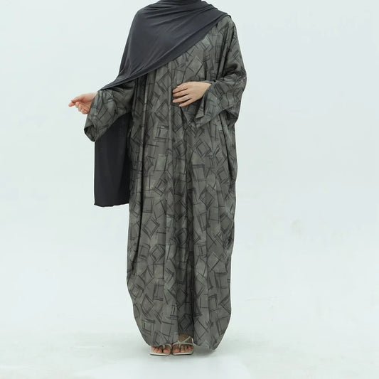 Middle East Dubai Pinted Cardigan Open Abaya Dress #25983