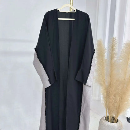 Dubai Turkish Modest Fashion Cardigan Open Abaya Dress