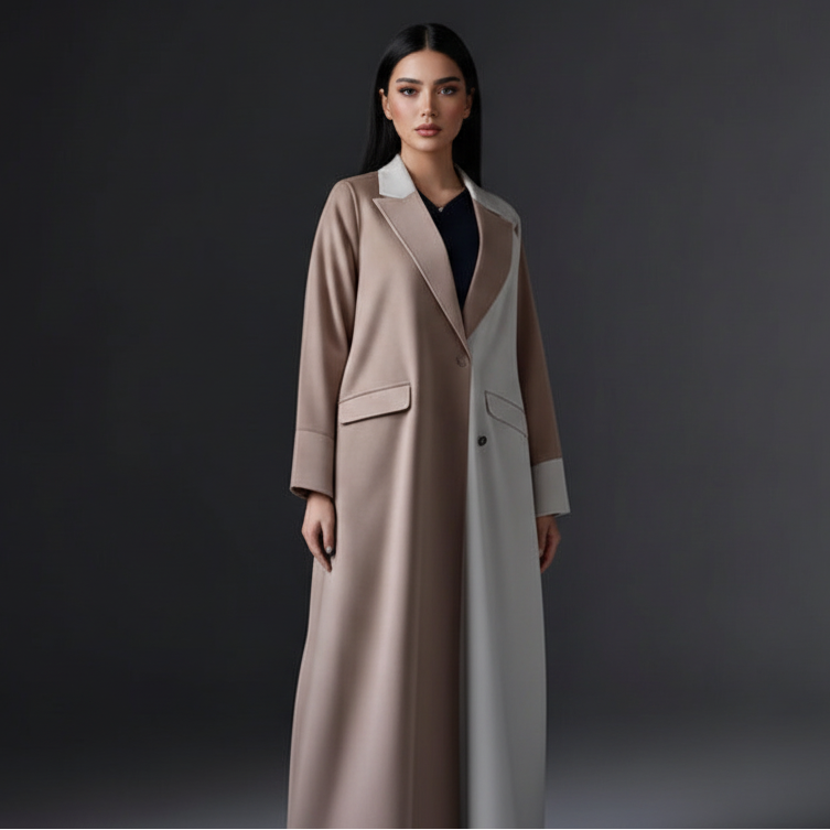 Tailored Collar Open Abaya Dress #25177