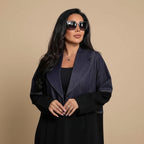 Cardigan Open Abaya Dress - Denim Patchwork - #25183
