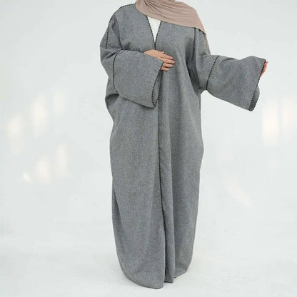 Beads Cardigan Open Abaya Dress #24849