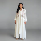 Embroidery Cardigan Open Abaya Dress #25172
