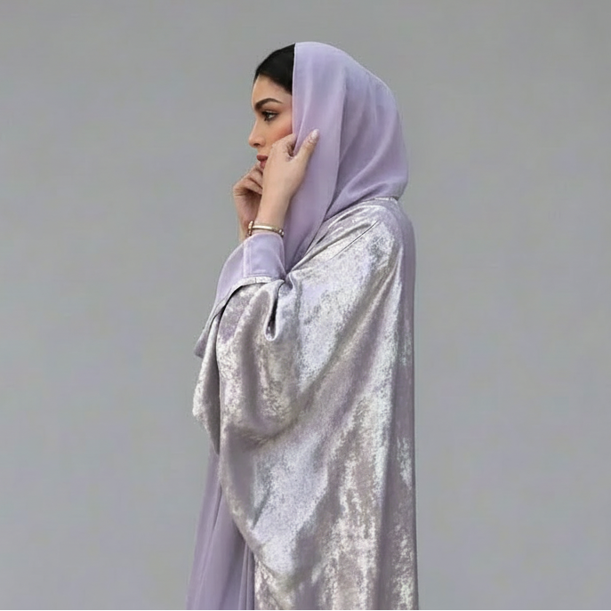 Muslim Women Bronzing Cardigan Open Abaya Dress