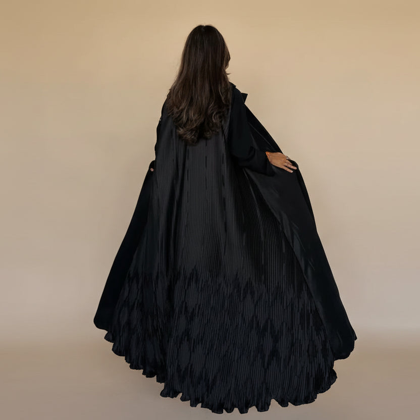 Pleated Cardigan Open Abaya Dress #25205