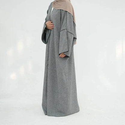 Beads Cardigan Open Abaya Dress #24849