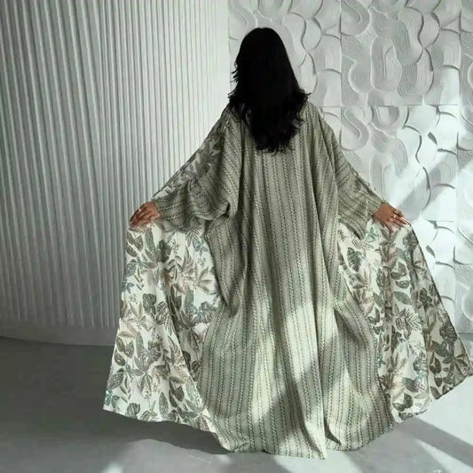 Printed Cardigan Open Abaya Dress #25224