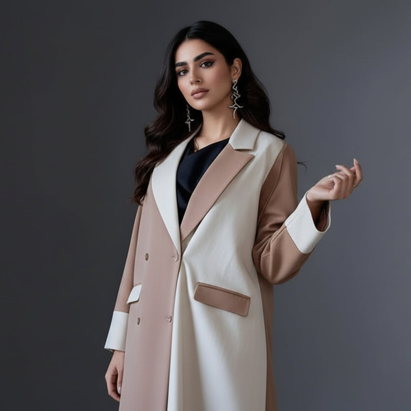 Tailored Collar Open Abaya Dress #25177