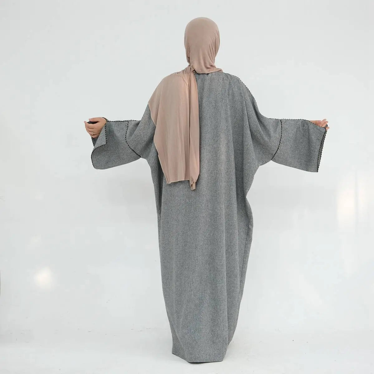 Beads Cardigan Open Abaya Dress #24849