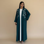 Embroidery Cardigan Open Abaya Dress #25213