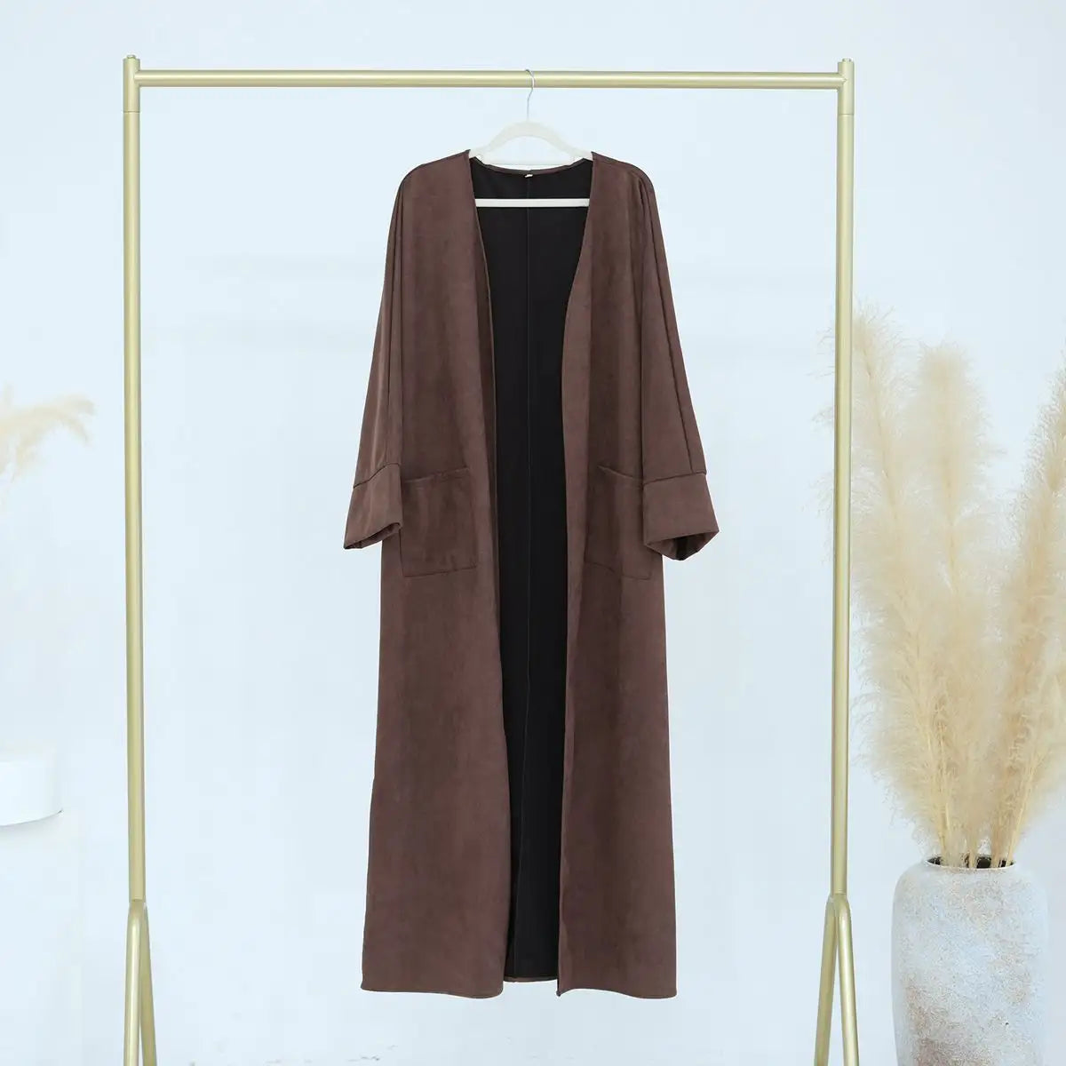 Winter Fall Velvet Cardigan Open Abaya Coat