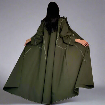 Double-breasted Cardigan Open Abaya Dress