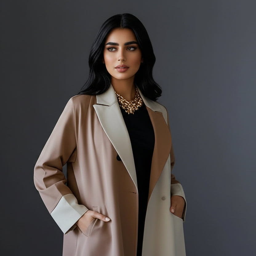 Tailored Collar Open Abaya Dress #25177
