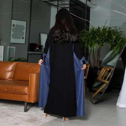 Modest Fashion Imitation Denim Cardigan Open Abaya Dress #24168