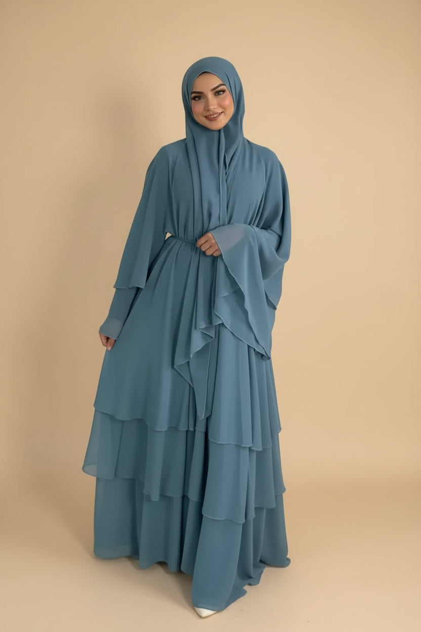 3 Layers Chiffon Muslim Mother And Daughter Girl Matching Open Abaya Dress - Eid Dresses Urgarment 3 Layers Chiffon Muslim Mother And Daughter Girl Matching Open Abaya Dress - Eid Dresses Urgarment