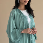 Lace Cardigan Open Abaya Dress #25214