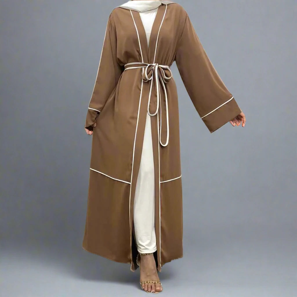 Muslim Women Open Cardigan Abaya Dress #231679